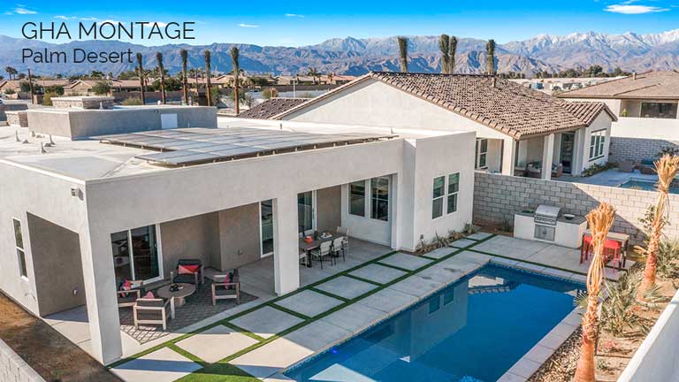 Montage homes Palm Desert model home by GHA home builders.